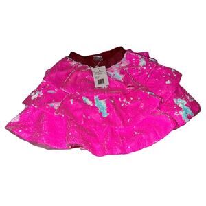 NWT Lola and the Boys Pink Sequin Flip Skirt Girls 8T – Tiered Ruffle Sparkle